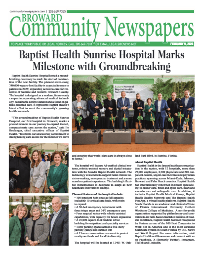 Legal Notice Publishing in Broward County, Florida