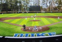 Miami falls to the mercy rule in seven innings, with a final score of 20-10.