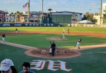 Miami remains undefeated in midweek play to 7-0 defefeating the visiting FAU Owls 10-6