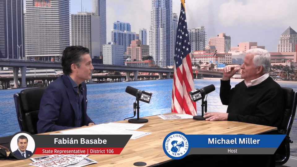 Michael Miller talks with Fabián Basabe, Florida State Representative, District 106